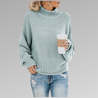 Natascha | Lockerer Winter Strickpullover - Himmelblau