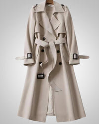 Elisabeth | Damen Klassisches Karomuster Trenchcoat - Beige