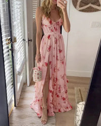 Sofia | Stilvolles Romantisches Blumenkleid - Rosa