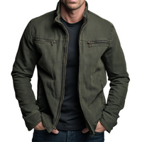 Raufeld | Vintage Baumwoll-Zip-Jacke - Grün
