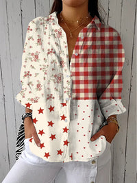 Laylani | Landhaus Patchwork Bluse - Mehrfarbig