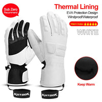 Herren Thermo-Fäustlinge für Wintersportler - Weiße 5 Finger