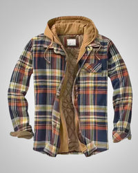 Klaus | Herren Casual Karierte Patchworkjacke - Orange