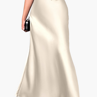 Damen Elegante Lange Rock – Festliche und Abendnutzung - Cremeweiß