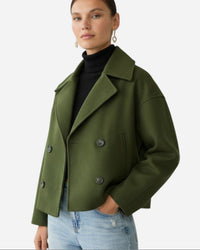 Ida | Damen Schicker Herbst Mantel - Grün