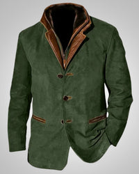 Frank | Herren Klassischer Reißverschluss Lederjacke - Grün