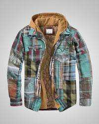 Klaus | Herren Casual Karierte Patchworkjacke - Mintgrün