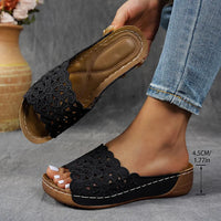 Navodya - Stylische Fisch Sandalen - Schwarz