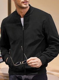 Max | Stylische Wildlederjacke Herren im Vintage-Stil - Schwarz