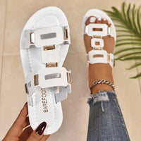 Sewwandi - Flache Sommer Sandalen - Weiß