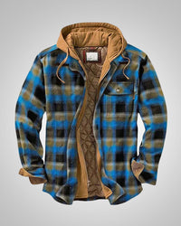 Klaus | Herren Casual Karierte Patchworkjacke - Blau