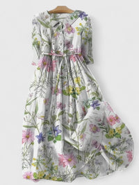Eryzelle | Damen Früher Frühling Elegantes Kleid – Zarter Frühlingskleid - Mehrfarbig