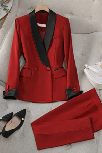 Rosalie | Modernes Damen Set Zweiteiler - Rot