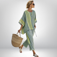 Daisy | Boho Komplett mit Streifen - Grün