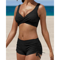 Verstellbarer Bikini in zwei Teilen mit trendigem Druck - Schwarz