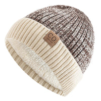 Vintage Vibe Mütze | Retro gefütterte Wintermütze mit lässigem Strickdesign - Beige