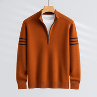 Lukas | Herren Pullover modern mit Halbreißverschluss - Braun