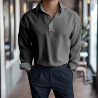 Tristan | Langarm-Polo für Herren - Grau