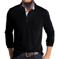 Marty - Komfortables Herren-Poloshirt mit langen Ärmeln - Schwarz