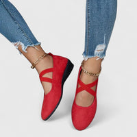 Claudia | Orthopädische Kreuzriemen Ballerinas - Rot