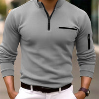 David | Modernes Herren Shirt mit Zip Detail - Grau