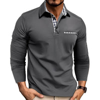 Rupert - Bequemes Herren-Langarm-Poloshirt - Grau