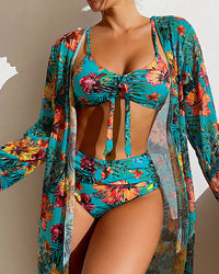 Isabella | Bikini mit Blumenrock - Blau