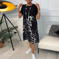 Lina | Damen Luftiges Sommerkleid Rundhals – Rundhals Luftiges Sommerkleid - Schwarz
