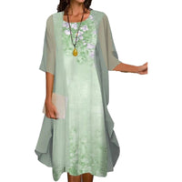 Venolia – Zweiteiliges Kleid Mit Blumenmuster - Hellgrün