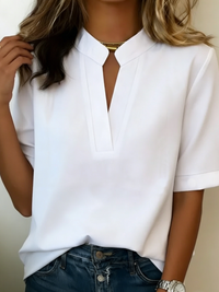 Loria™ - Elegante Bluse mit Raffiniertem Kragen - Weiß
