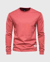 Eric | Herren Casual Slim Fit Langarm T-Shirt - Rot