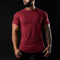 Robert | Herren Slim Fit Einfaches T-Shirt – Herren Basic Slim Fit Shirt 2026 - Burgundisch