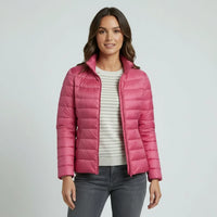 Sophie | Damen Leichter Winter Daunenjacke mit Hohem Kragen - Rosa