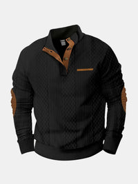 Jonas | Herren Klassiker Zopfmuster Pullover - Schwarz