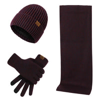 Tough Winter Set mit Mütze, Schal und Handschuhen - Bordeaux