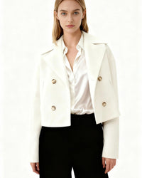 Ida | Damen Schicker Herbst Mantel - Weiß