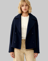 Ida | Damen Schicker Herbst Mantel - Marineblau