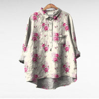 Olivia | Oversized Leinen-Bluse - Print 4