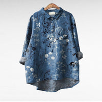 Olivia | Oversized Leinen-Bluse - Print 5