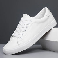 Rex | Herren Leder-Sneaker Low-Top Cupsole Casual - Weiß