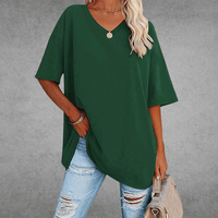 Mia | Damen Oversized V-Ausschnitt Hemd - Grün
