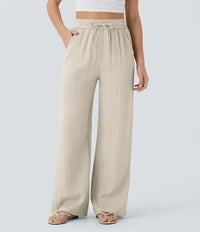 Elena | Bequeme Leinenhose mit fließender Passform - Beige