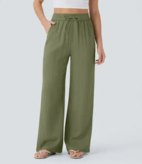 Elena | Bequeme Leinenhose mit fließender Passform - Grün