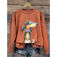 Damen Sweatshirt mit Rundhalsausschnitt und langen Ärmeln - Orange
