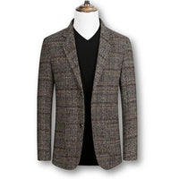 Lukas | Eleganter Herrenblazer im Tartan-Stil - Braun