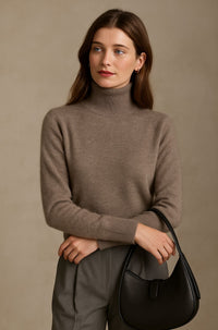 Ella | Damen Kaschmirpullover modern & komfortabel - Braun