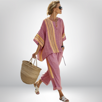 Daisy | Boho Komplett mit Streifen - Rot