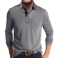 Marty - Komfortables Herren-Poloshirt mit langen Ärmeln - Grau