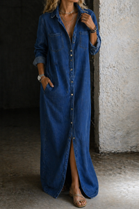 Delana | Hemdblusenkleid - Dunkelblau