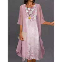 Venolia – Zweiteiliges Kleid Mit Blumenmuster - Rosa